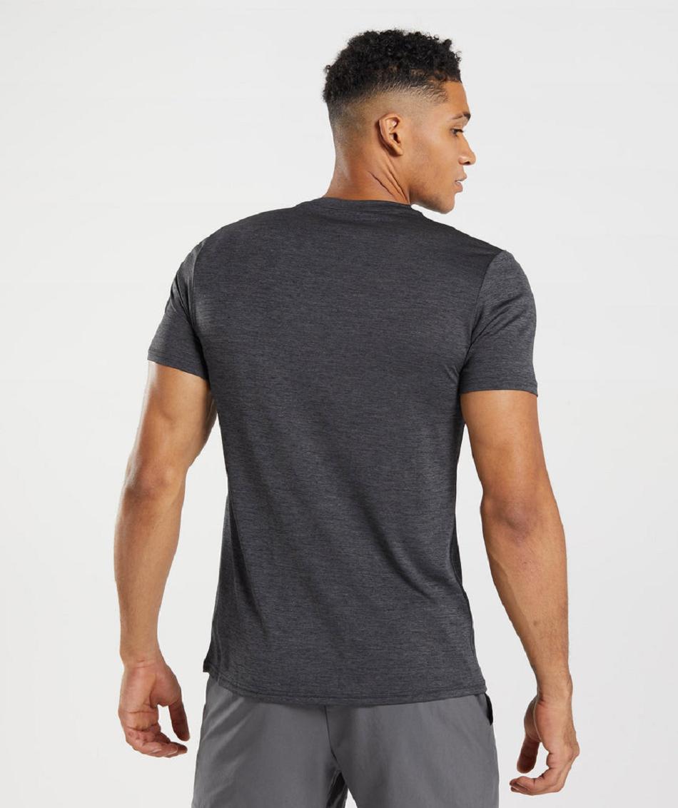 T Shirts Gymshark Arrival Marl Hombre Negras Negras Gris | CO 3381GSO